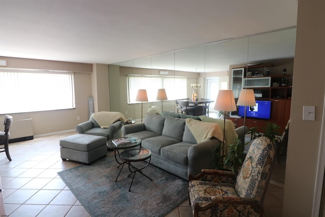 6101 Monmouth Ave Unit 201, Ventnor, NJ 08406 - living room with light tile patterned floors and baseboards