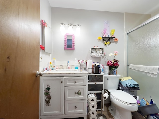 1426 Mediterranean Ave Unit C, Atlantic City, NJ 08401 - bathroom featuring vanity, a shower with door, and toilet