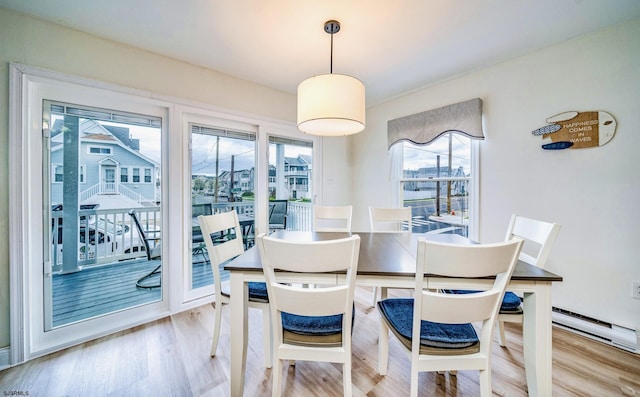 16 E 14th St Unit 1, Ocean City, NJ 08226 - dining room with plenty of natural light, light wood-style flooring, and baseboard heating