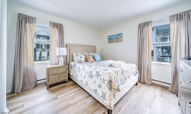 16 E 14th St Unit 1, Ocean City, NJ 08226 - bedroom featuring light wood-style floors, a baseboard heating unit, and baseboard heating