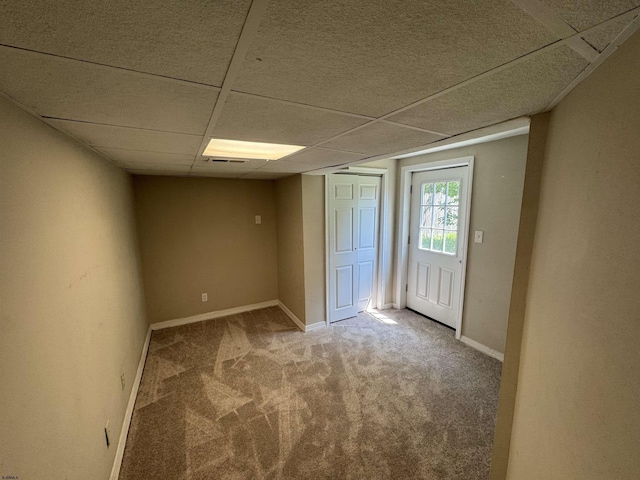 2510 Ridge Ave, Egg Harbor Township, NJ 08234 - spare room with carpet floors, a drop ceiling, and baseboards