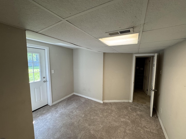2510 Ridge Ave, Egg Harbor Township, NJ 08234 - below grade area featuring carpet flooring, a drop ceiling, and baseboards