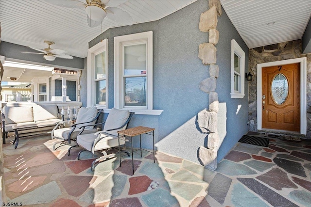7 N Surrey Ave, Ventnor, NJ 08406 - sunroom featuring a ceiling fan