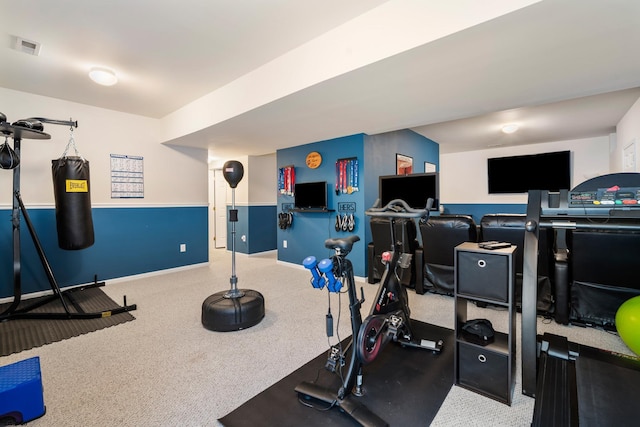 105 Chase Rd, Egg Harbor Township, NJ 08234 - workout room featuring carpet and baseboards