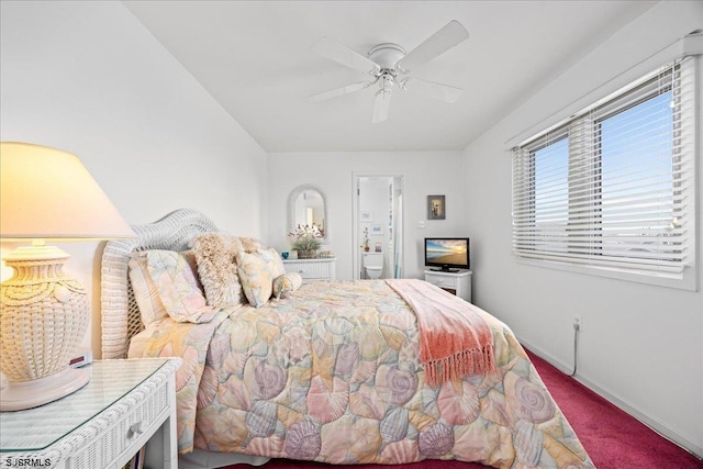11 S Adams Ave Unit 8, Margate, NJ 08402 - carpeted bedroom with baseboards, connected bathroom, and a ceiling fan