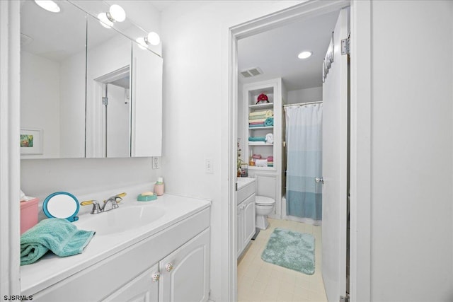 11 S Adams Ave Unit 8, Margate, NJ 08402 - full bath featuring vanity, tile patterned flooring, toilet, and a shower with curtain