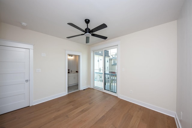 632A Ocean Ave Unit 1, Ocean City, NJ 08226 - unfurnished room with light wood-style floors, baseboards, ceiling fan, and a smoke detector