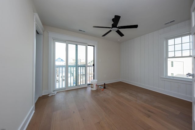 632A Ocean Ave Unit 1, Ocean City, NJ 08226 - spare room with wood finished floors, healthy amount of natural light, baseboards, and ceiling fan