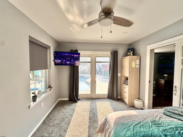 243 Churchill Dr, Egg Harbor Township, NJ 08234 - bedroom featuring french doors, access to exterior, light colored carpet, and multiple windows