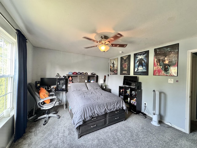243 Churchill Dr, Egg Harbor Township, NJ 08234 - carpeted bedroom featuring ceiling fan, baseboards, and a desk