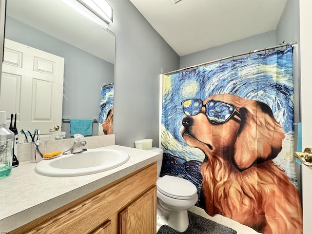 243 Churchill Dr, Egg Harbor Township, NJ 08234 - full bathroom with toilet, vanity, and tile patterned flooring