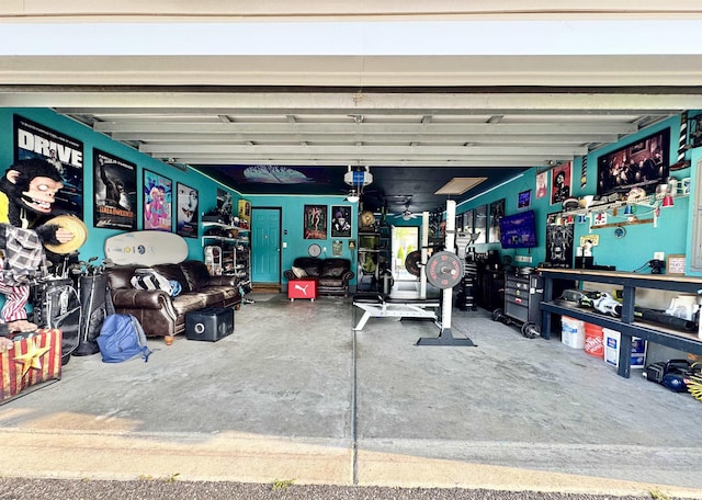 243 Churchill Dr, Egg Harbor Township, NJ 08234 - garage with ceiling fan