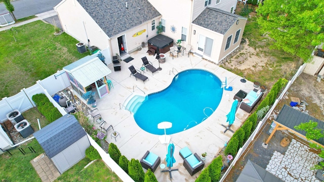 243 Churchill Dr, Egg Harbor Township, NJ 08234 - view of pool with a gazebo, a jacuzzi, and a patio