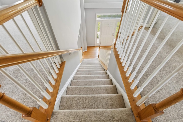 15 Gallant Fox Ln, Egg Harbor Township, NJ 08234 - stairway with baseboards and wood finished floors