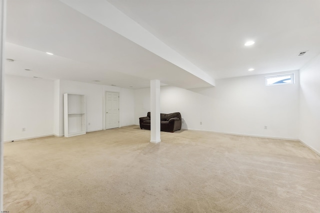 15 Gallant Fox Ln, Egg Harbor Township, NJ 08234 - below grade area with light colored carpet, baseboards, and recessed lighting
