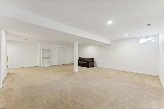 15 Gallant Fox Ln, Egg Harbor Township, NJ 08234 - below grade area with light colored carpet, baseboards, and recessed lighting