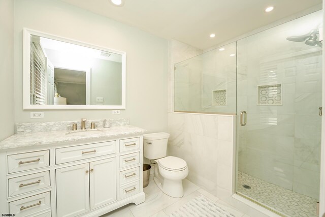 5 Edward Ter, Upper Township, NJ 08230 - full bathroom with toilet, a shower stall, vanity, and recessed lighting