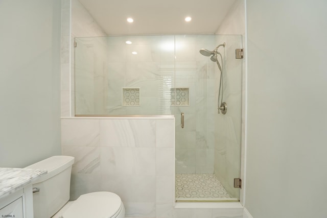5 Edward Ter, Upper Township, NJ 08230 - full bathroom with toilet, a shower stall, vanity, and recessed lighting