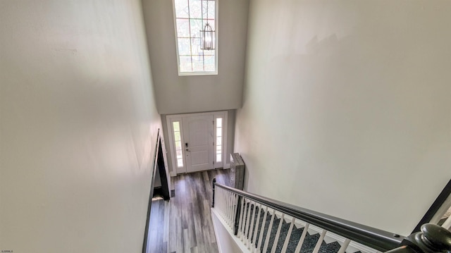 206 Branch Hill Dr, Egg Harbor Township, NJ 08234 - staircase with wood finished floors and a towering ceiling