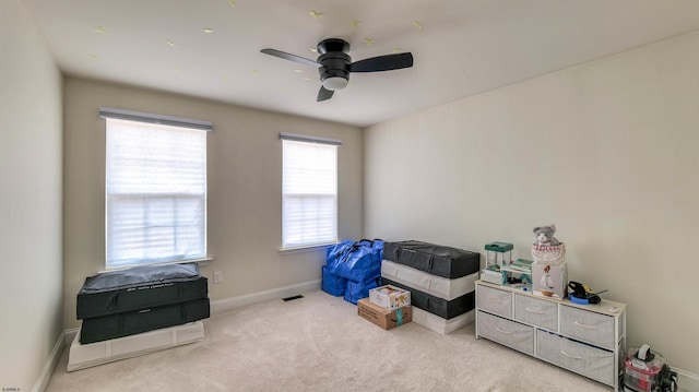 206 Branch Hill Dr, Egg Harbor Township, NJ 08234 - bedroom featuring carpet flooring, baseboards, and a ceiling fan