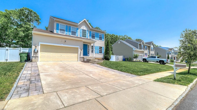 206 Branch Hill Dr, Egg Harbor Township, NJ 08234 - view of front facade featuring concrete driveway, a gate, an attached garage, and a residential view