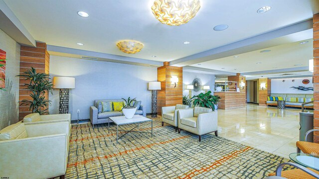 111 S 16th Ave Unit 510, Longport, NJ 08403 - lobby featuring recessed lighting and wooden walls