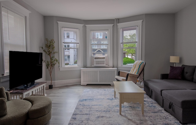 4805 Ventnor Ave Unit 4, Ventnor, NJ 08406 - living area with radiator heating unit, wood finished floors, and baseboards