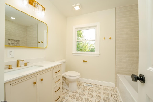 1013 New Rd, Northfield, NJ 08225 - full bathroom featuring baseboards, vanity, toilet, and a tub