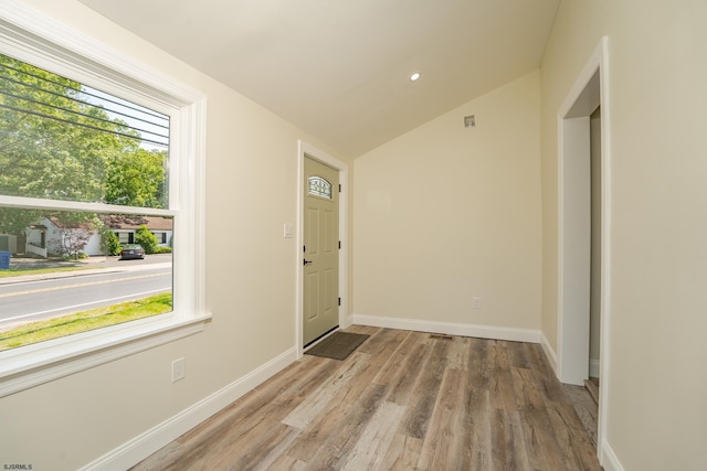 1013 New Rd, Northfield, NJ 08225 - unfurnished room featuring light wood-type flooring, baseboards, and lofted ceiling