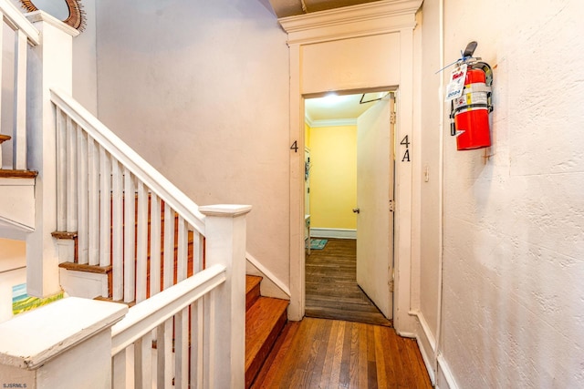 5003 Atlantic Ave Unit C04, Ventnor, NJ 08406 - hall with wood-type flooring, ornamental molding, and stairs
