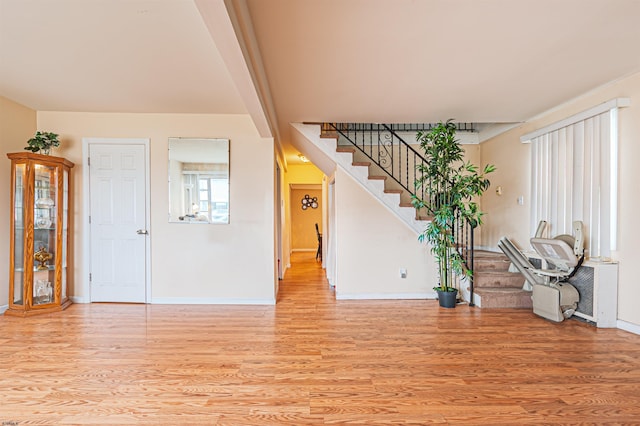 304 N Annapolis Ave, Atlantic City, NJ 08401 - entrance foyer with light wood-style flooring, stairs, and baseboards