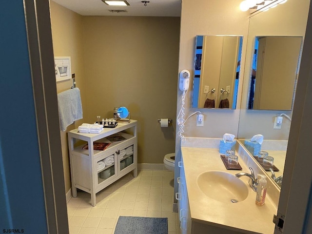 1515 Boardwalk Unit 2805, Atlantic City, NJ 08401 - bathroom with toilet, vanity, tile patterned floors, and baseboards