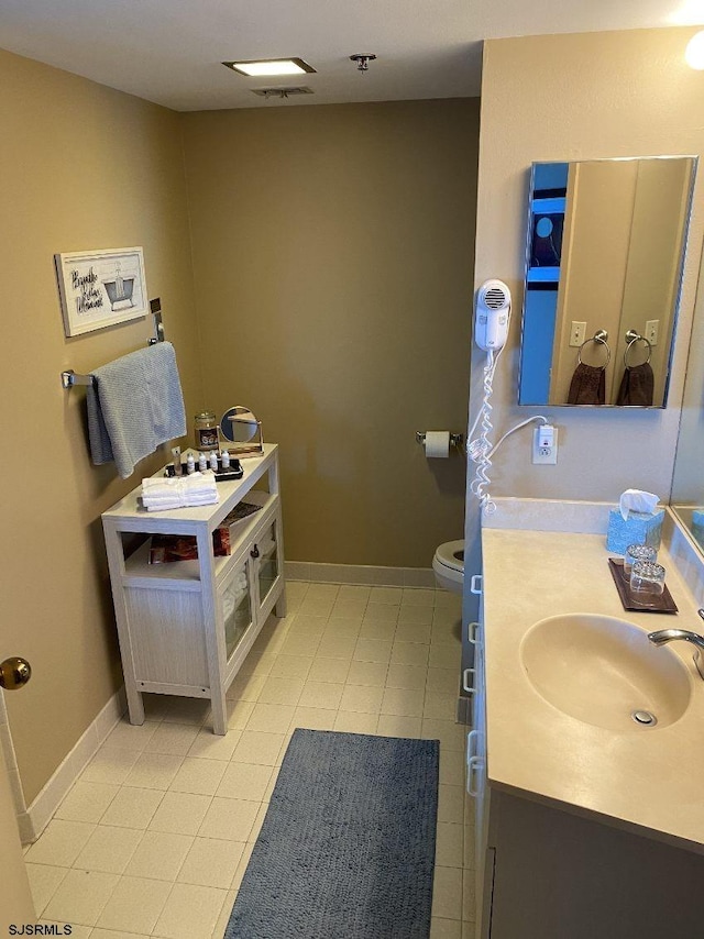 1515 Boardwalk Unit 2805, Atlantic City, NJ 08401 - bathroom with vanity, toilet, baseboards, and tile patterned floors