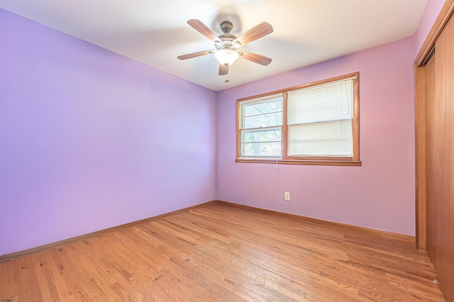 605 W Mill Rd, Northfield, NJ 08225 - empty room with light wood-type flooring, a ceiling fan, and baseboards