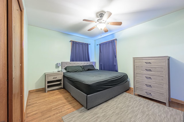 605 W Mill Rd, Northfield, NJ 08225 - bedroom featuring light wood finished floors, baseboards, and ceiling fan
