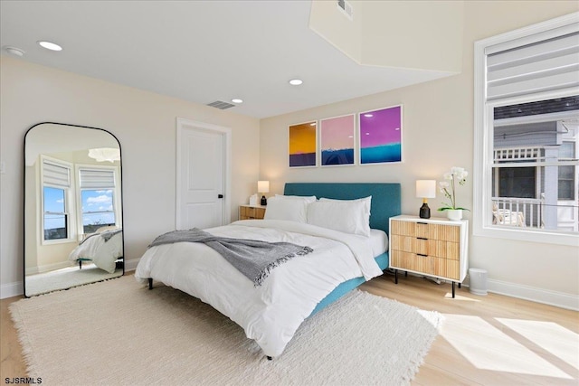 1A N Douglas Ave, Margate, NJ 08402 - bedroom with baseboards, light wood-type flooring, and recessed lighting