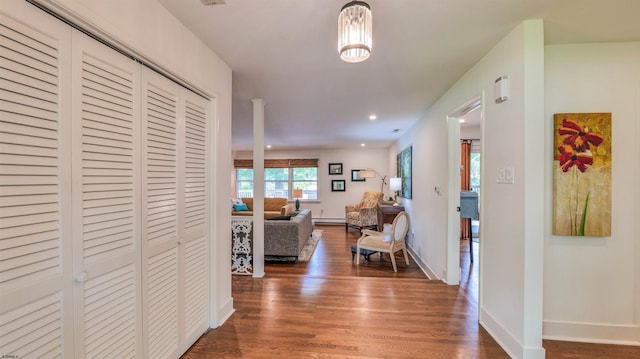 9 Lesley Ln, Northfield, NJ 08225 - hall with wood finished floors and baseboard heating