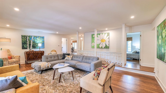 9 Lesley Ln, Northfield, NJ 08225 - living room with wood finished floors and recessed lighting