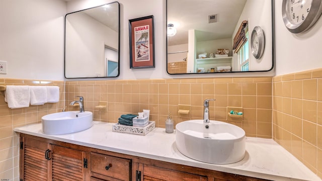 9 Lesley Ln, Northfield, NJ 08225 - bathroom with double vanity and decorative backsplash