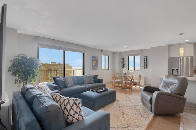 5000 Boardwalk Unit 1806, Ventnor, NJ 08406 - living room featuring light wood-style flooring and recessed lighting