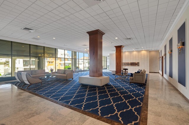 5000 Boardwalk Unit 1806, Ventnor, NJ 08406 - building lobby featuring a paneled ceiling