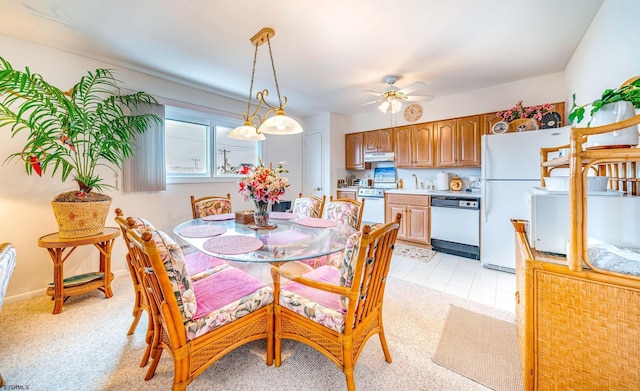 2137 Asbury Ave Unit 19, Ocean City, NJ 08226 - dining room featuring ceiling fan and light colored carpet