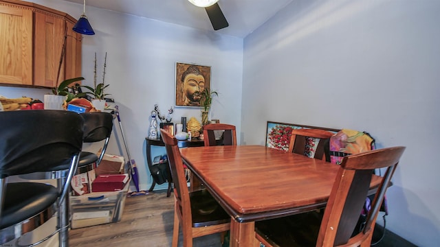 275 Heather Croft Unit 275, Egg Harbor Township, NJ 08234 - dining space with ceiling fan and wood finished floors
