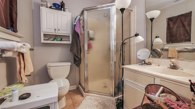 275 Heather Croft Unit 275, Egg Harbor Township, NJ 08234 - bathroom with a stall shower, vanity, and tile patterned flooring