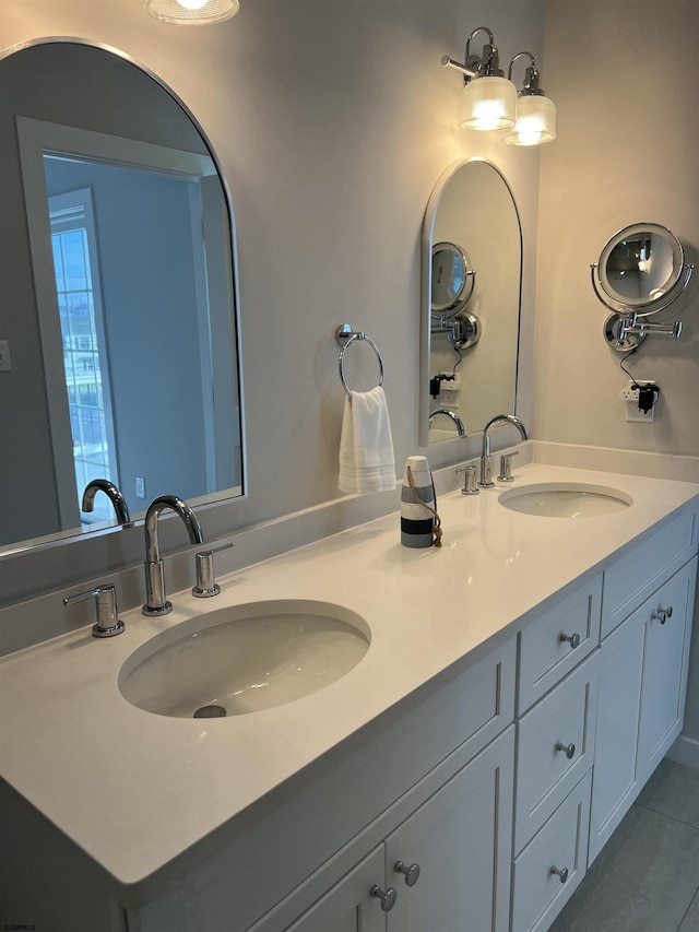 1755 Bay Ave, Ocean City, NJ 08226 - bathroom featuring double vanity and tile patterned flooring