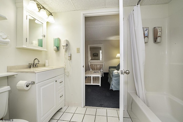 812 Ocean Ave Unit 112, Ocean City, NJ 08226 - bathroom with tile patterned flooring, vanity, and shower / bath combo with shower curtain