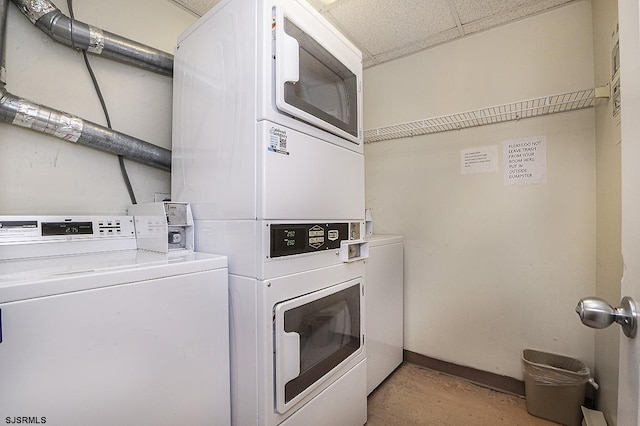 812 Ocean Ave Unit 112, Ocean City, NJ 08226 - communal laundry room with stacked washer / drying machine and separate washer and dryer