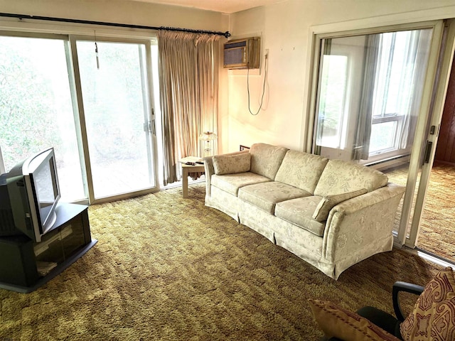 170 E Holly Ln Unit 170, Little Egg Harbor, NJ 08087 - carpeted living room featuring healthy amount of natural light and an AC wall unit