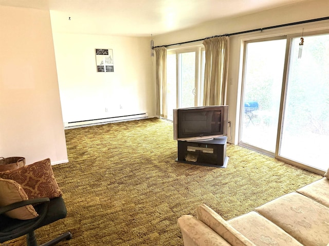 170 E Holly Ln Unit 170, Little Egg Harbor, NJ 08087 - living room with a baseboard radiator and carpet