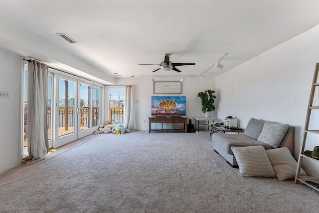151 N Annapolis Ave Unit D, Atlantic City, NJ 08401 - carpeted living room with ceiling fan